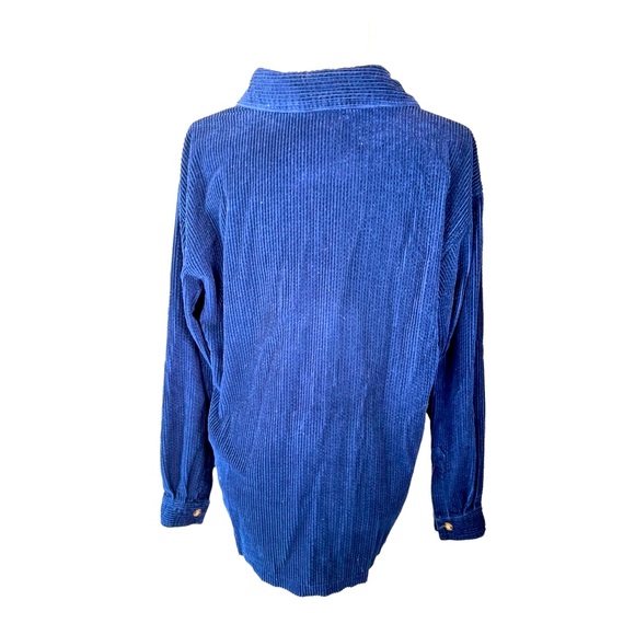 Blue Corduroy  Button Down Shirt//M//Vintage/Retro//J. G. Hook//Oversized - Picture 6 of 8